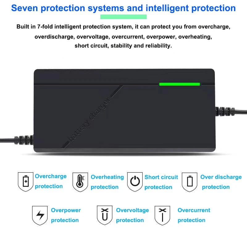 48V 52V 2A 3A 5A lithium-ion charger 13S 14S 54.6V 58.8V 18650 battery charging 5A fast intelligent charger