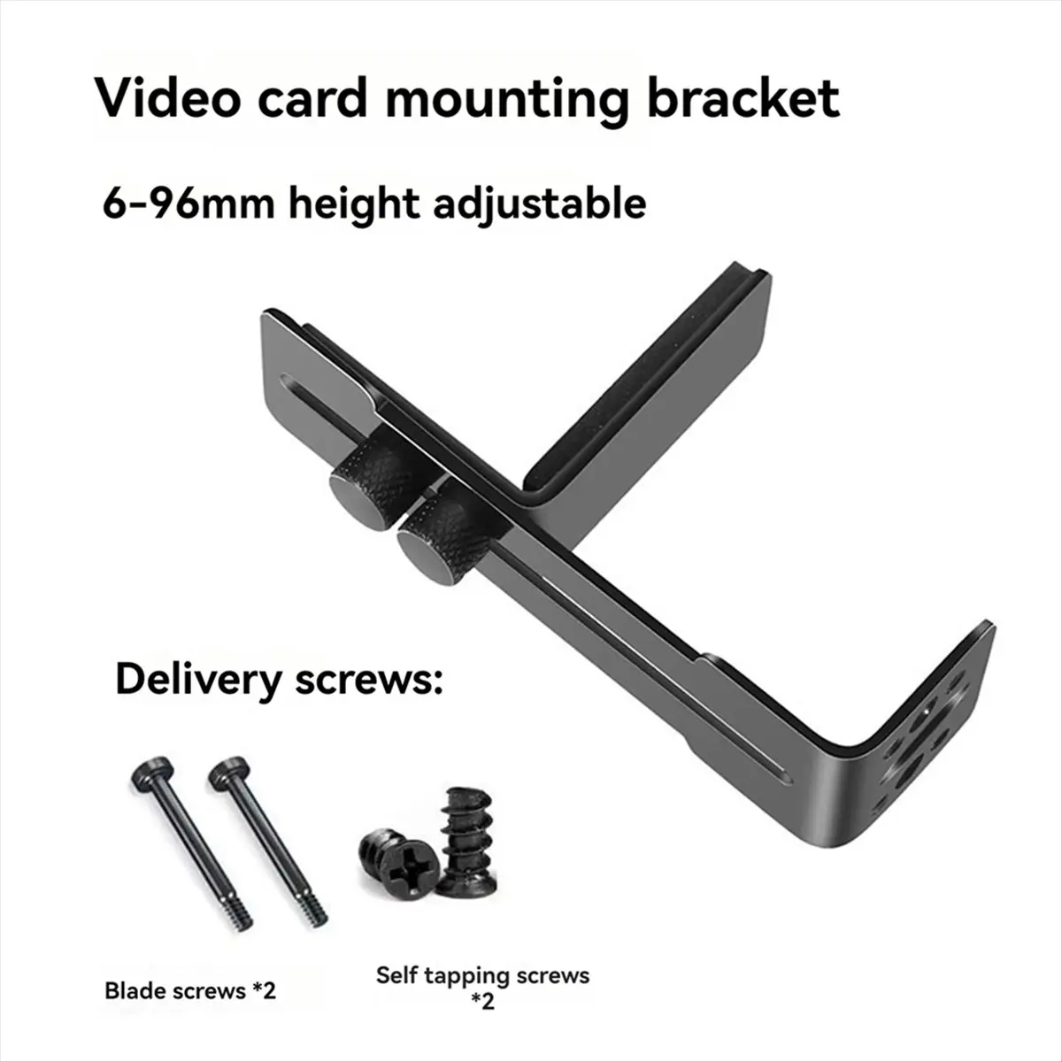 B21B GPU Support Frame Adjustable GPU Brace Prevent Sagging Video Card Support Bracket for Chassis 12cm Fan Position Black