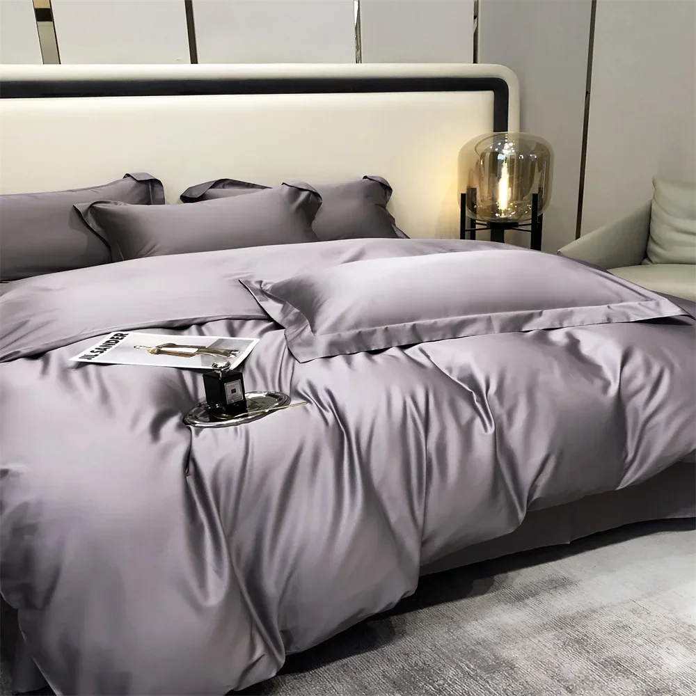 Svetanya Pure Egyptian Cotton Bedding Sets Bed Linens Solid Color Sheet Pillowcase Duvet Cover Queen King