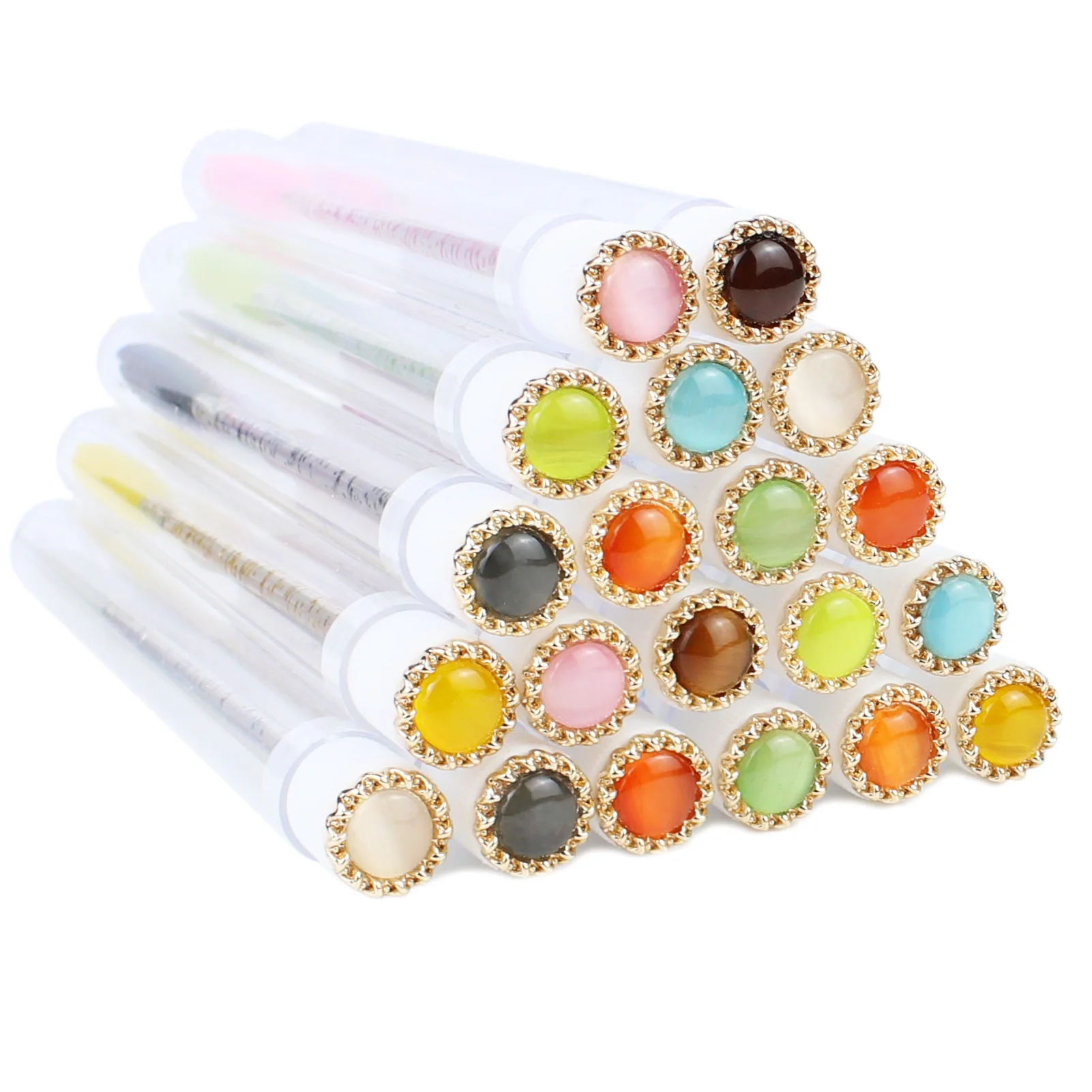 Mascara Wand empty Tube Set 20pcs  Diamond Mascara Brushes Eyelash Spoolies Brush Makeup Tool Applicator Eyelash Brush Tubes