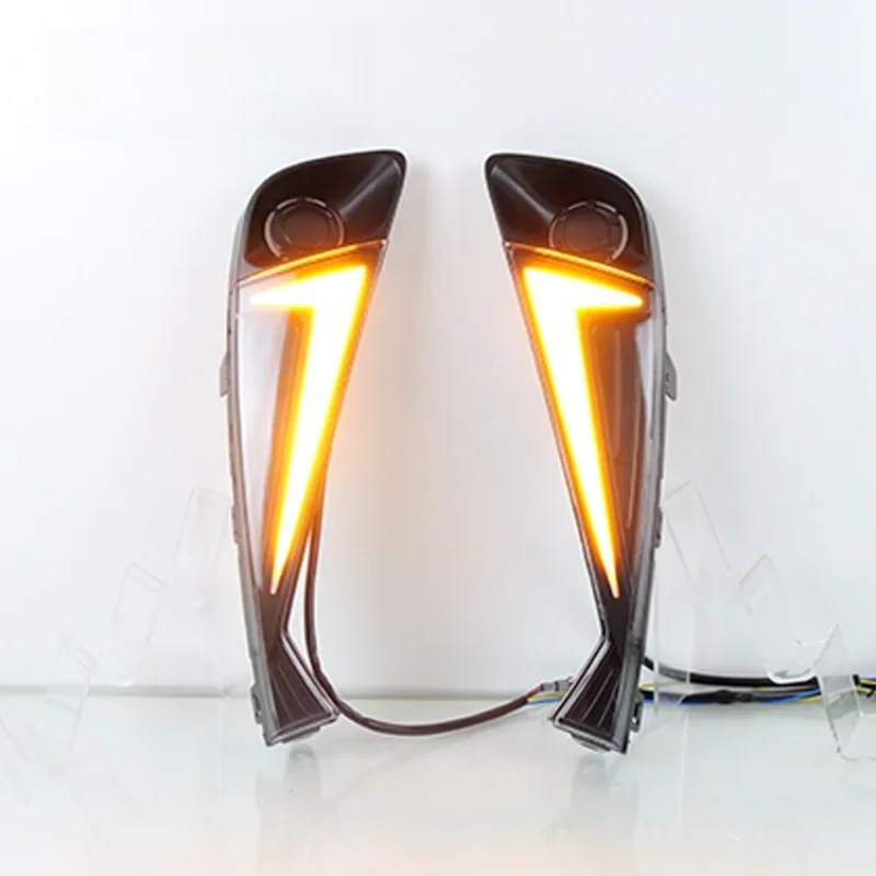 

for Toyota C-HR CHR 2020-2023 Car LED Daytime Running Light DRL Dynamic Turn Signal 12V Daylight Front Bumper Fog Lamp Cover
