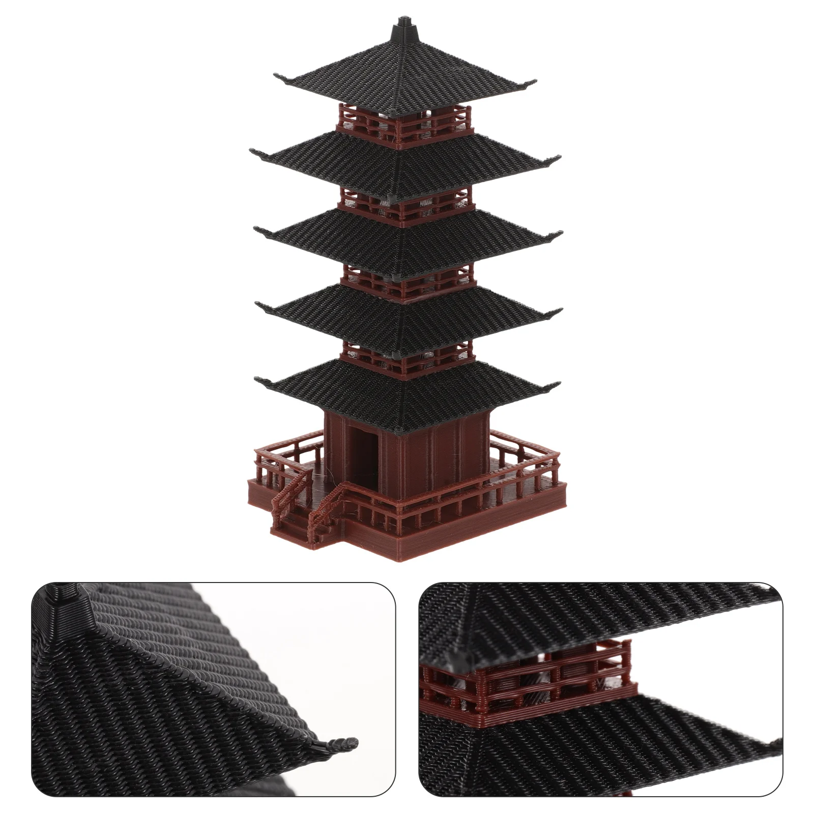 Ancient Pagoda Ornaments Study Room Decor Metal Model Home Decorations Plastic Tower