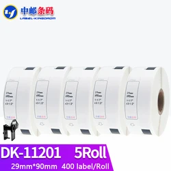 5 Refill Rolls Compatible DK-11201 Label 29mm*90mm Die Cut Work for Brother Printer White Paper DK11201 DK-1201