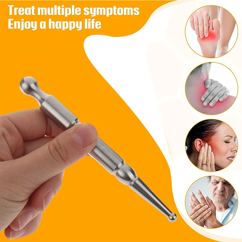 

1Pc Stainless Steel Manual Acupuncture Pen Trigger Point Massager Deep Tissue Massage Tool For Body Meridian Pain Relief