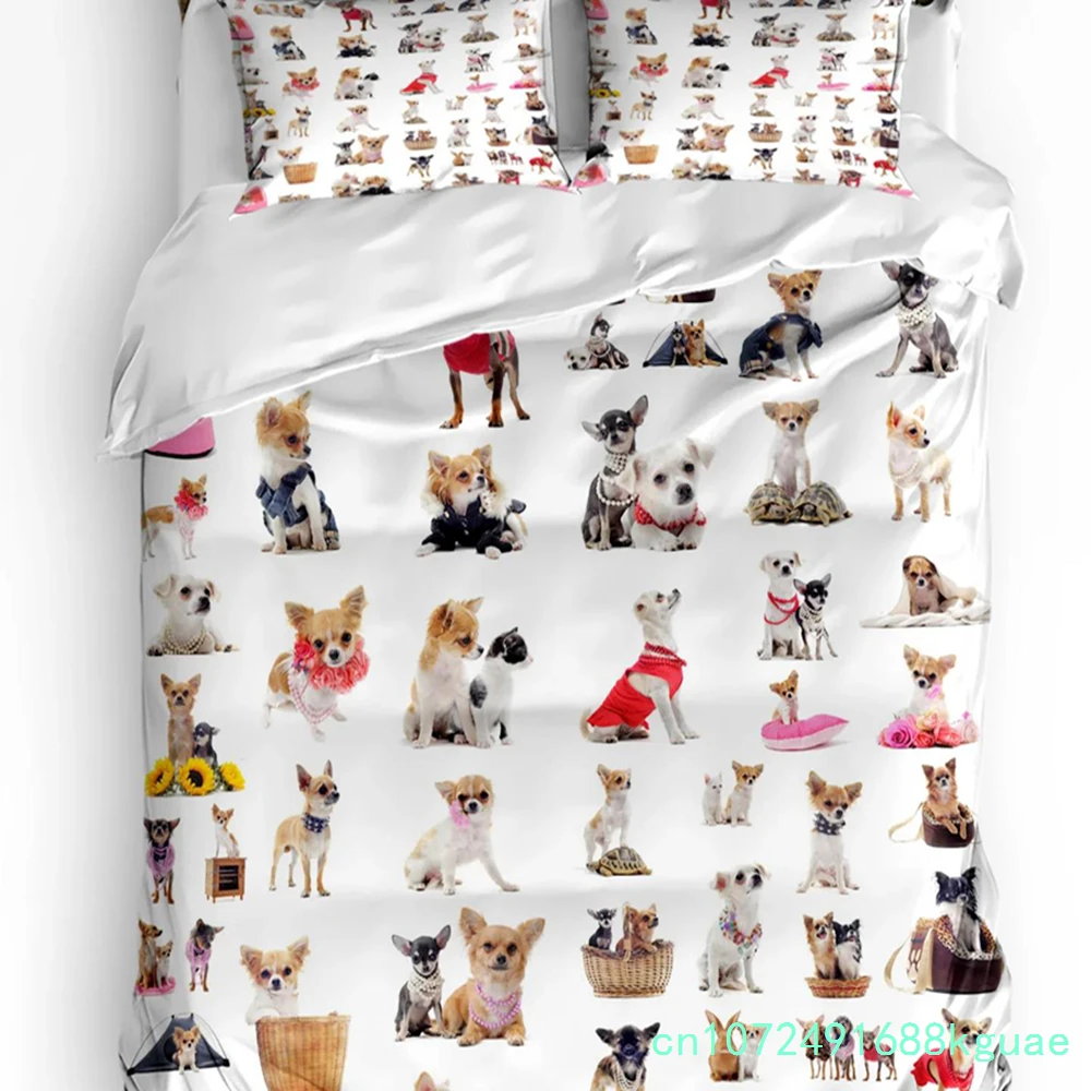 Dogs Pet Basket Cats Printed Comfort Duvet Cover Pillow Case Home Textile Quilt Cover Boy Kid Teen Girl Luxury 3pcs Bedding Set