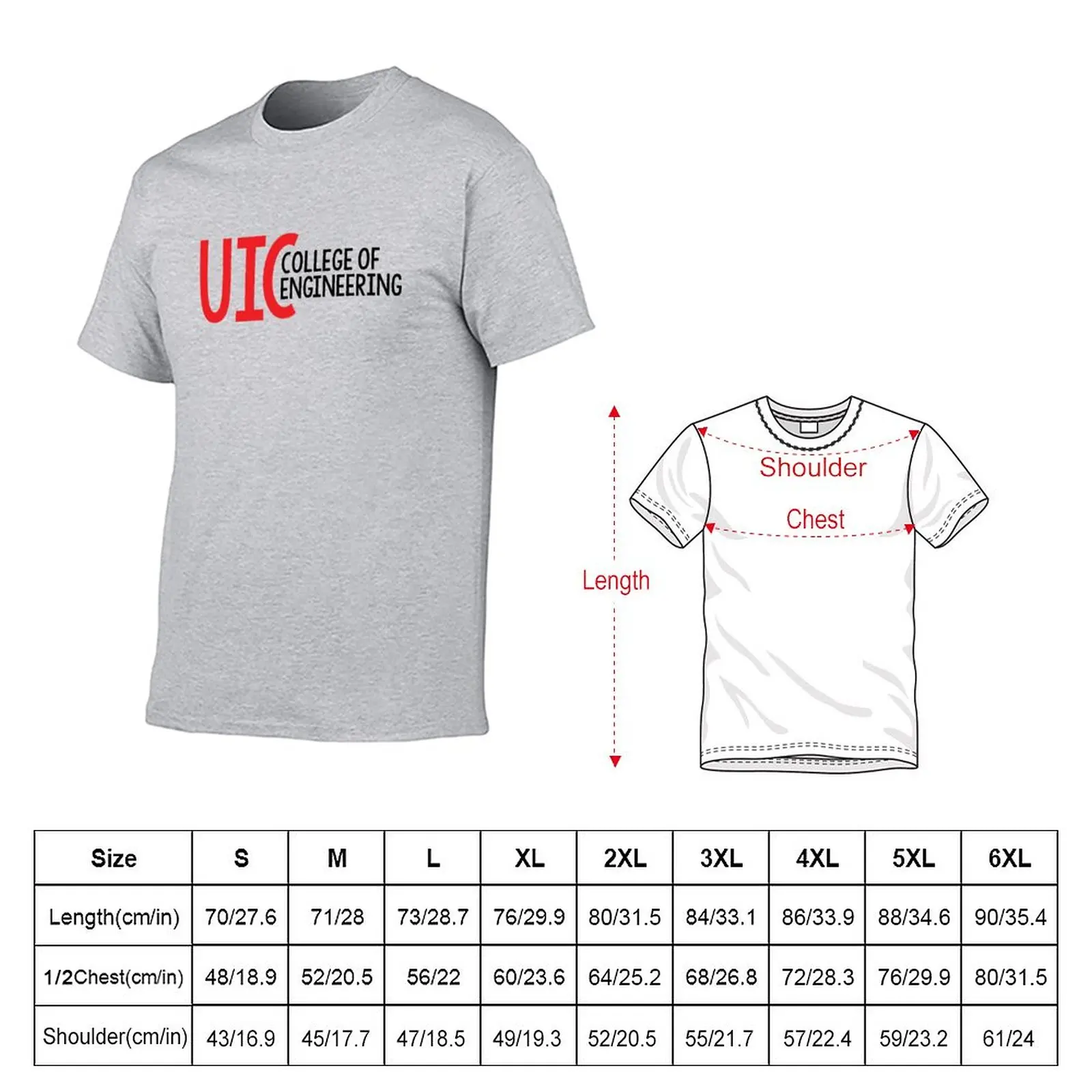 UIC College of Engineering T-Shirt quick-drying customs design your own vintage fitted t shirts for men