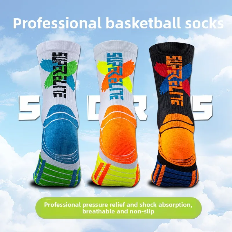 

2 Pairs Basketball Socks for Boys Long Tube Anti Odor Sports Socks for Teens Men Spring Summer