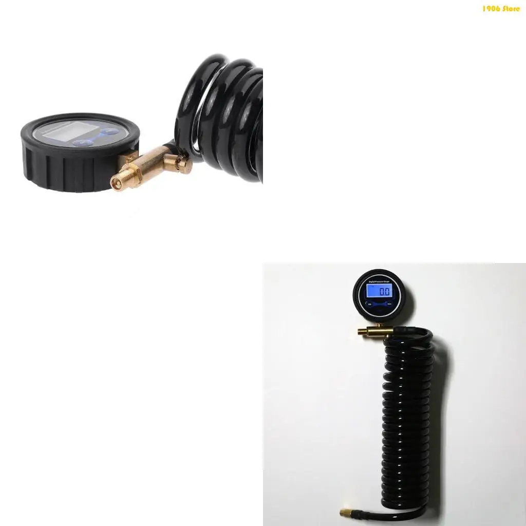 U1JB Extension Coil Hose Take Hose to Work Area Easily Inflator Pressure Gauge