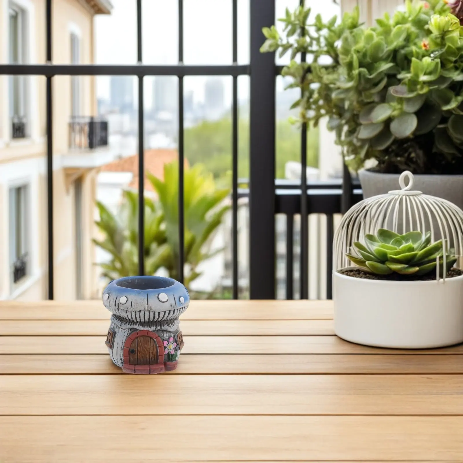 Mushroom Succulent Planter Cute Cement Flower Pot Small Size Weatherproof Concrete Planter for Office Desk Patio Garden Novelty