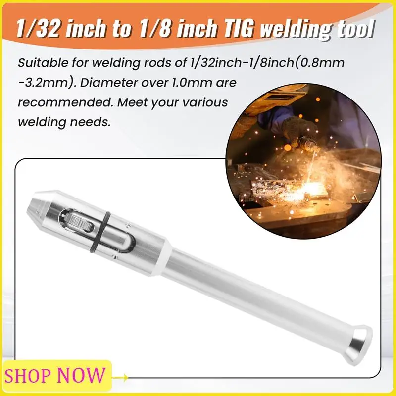 Supporto per asta di saldatura per alimentatore per dito con penna TIG da 1/32 pollici-1/8 pollici Strumento di saldatura TIG TP-01 Strumenti di saldatura in argento 1 PZ