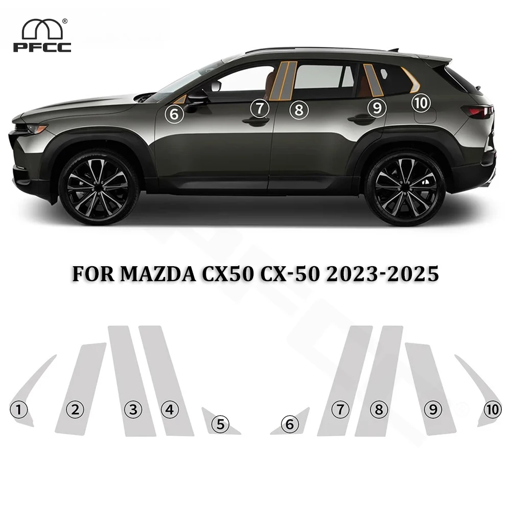 

For Mazda CX50 CX-50 2023-UP TPU Car Headlight Rearview B C Pillars Pre-cut Paint Protection Film Clear PPF Anti Scratch Sticker