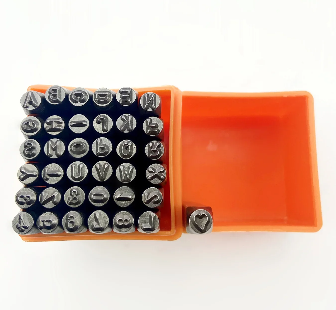 37-Piece Number and Letter Stamp Set 1/8 (3mm) (A-Z & 0-9 + Love) Punch Perfect for Imprinting Metal, Plastic, Wood, Leather