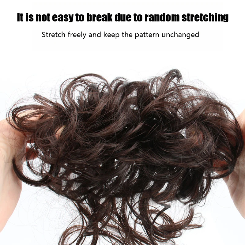 Syntetyczny Messy przyrząd do koka z włosów kręcone pączek Chignon z gumką Scrunchy Chignon przedłużanie włosów Hairpiece sztuczne włosy dla kobiet