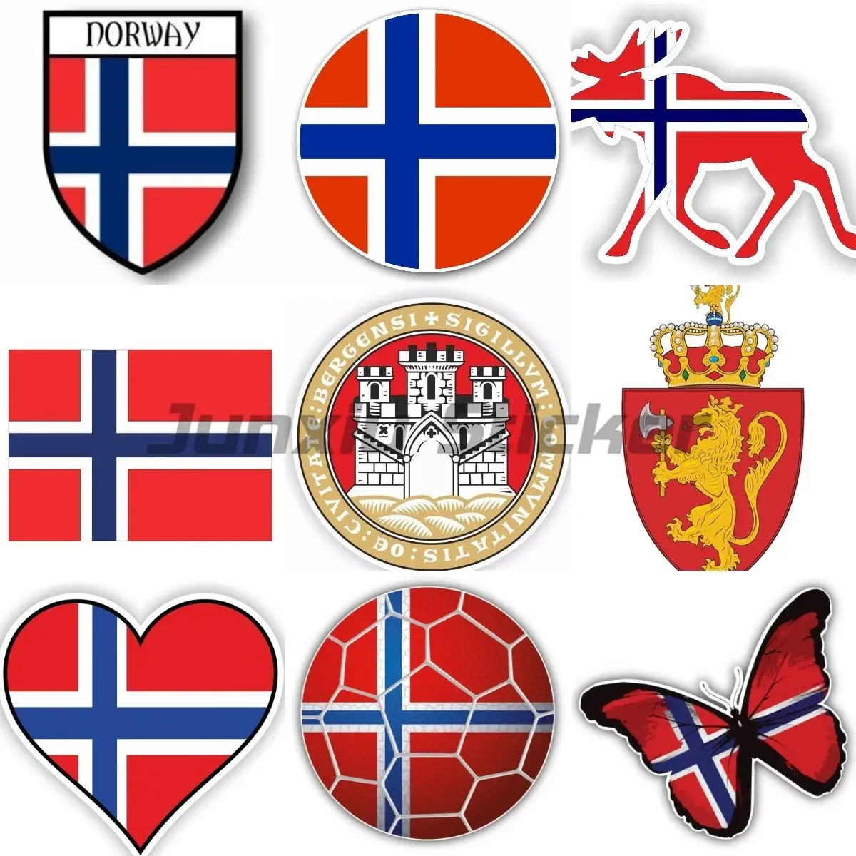 

Norway Flag Laptop Racing Motorcycle Vinyl Window Decals Car Accessories Decal Norwegian Coat of Arms Sticker Decoration
