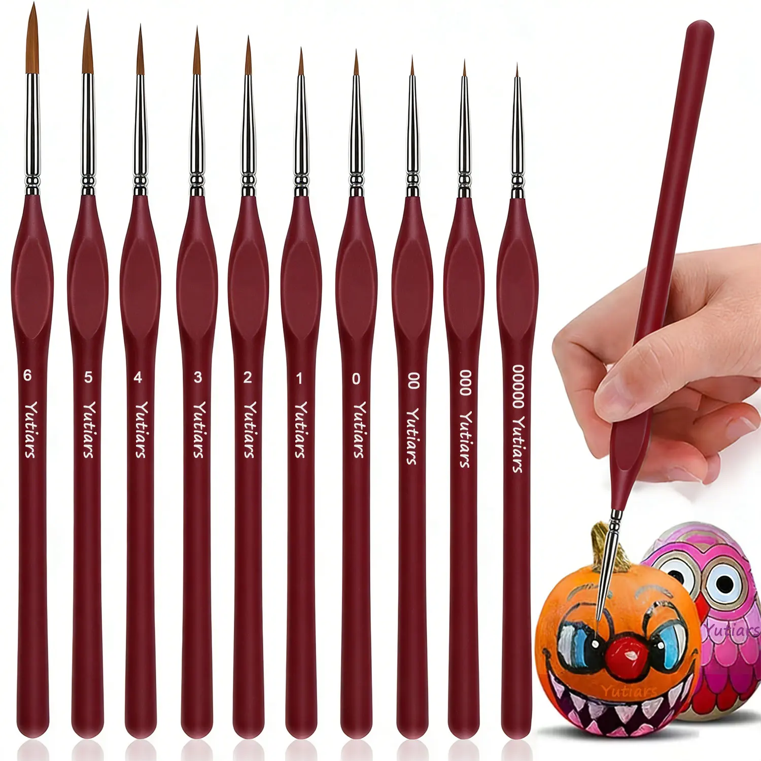 10/20 Fine Detail Paint Brush Miniature Painting Brushes for Mini Paints Brush Set for Acrylic Watercolor Face Nail