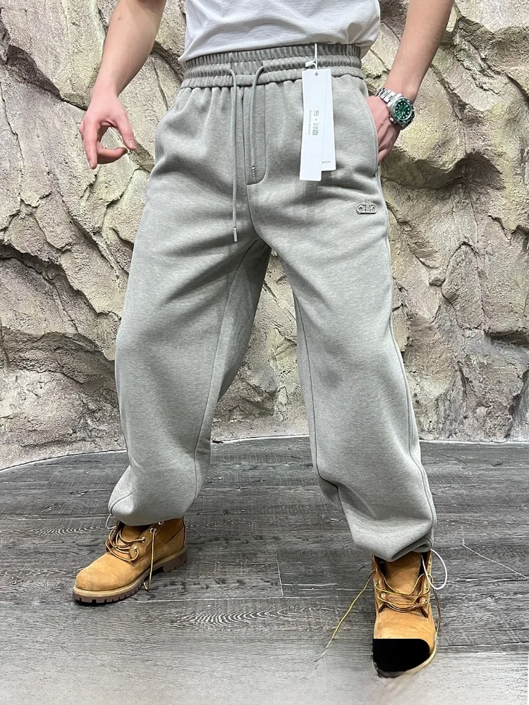 

Thiened Warmth Casual Pants Men's Autumn Winter Straight Leg Cotton Polyester Blend Fce Lined 3D Knife Cut Cosite Orlon