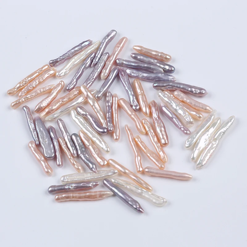 5pcs 4-5mm Toothpick shape Natural Loose Beads Real Freshfwater Toothpick Stick Pearl Beads