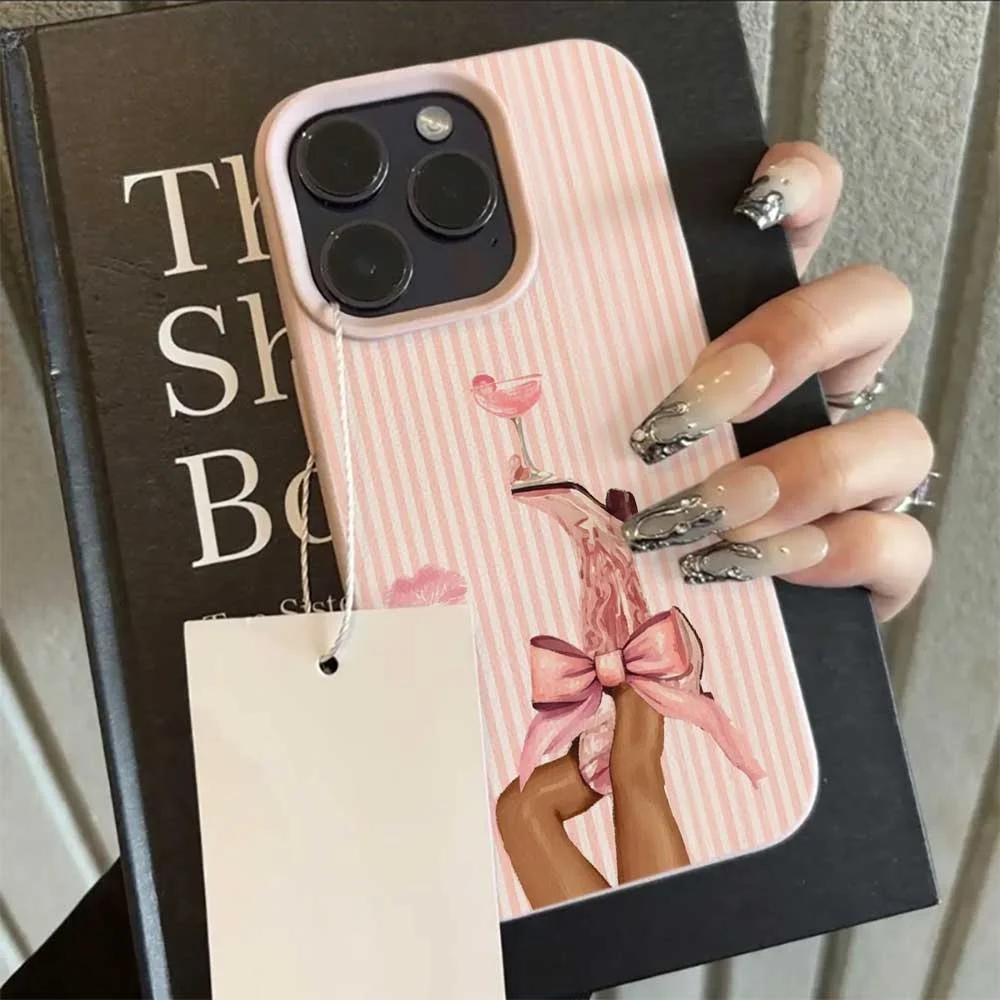 Coquette Legs mit Schleife Handyhülle für iPhone 17 16 15 14 13 12 11 Pro Max 16 15 Plus XR Silikon Matt Weich Stoßfest – Detail 7