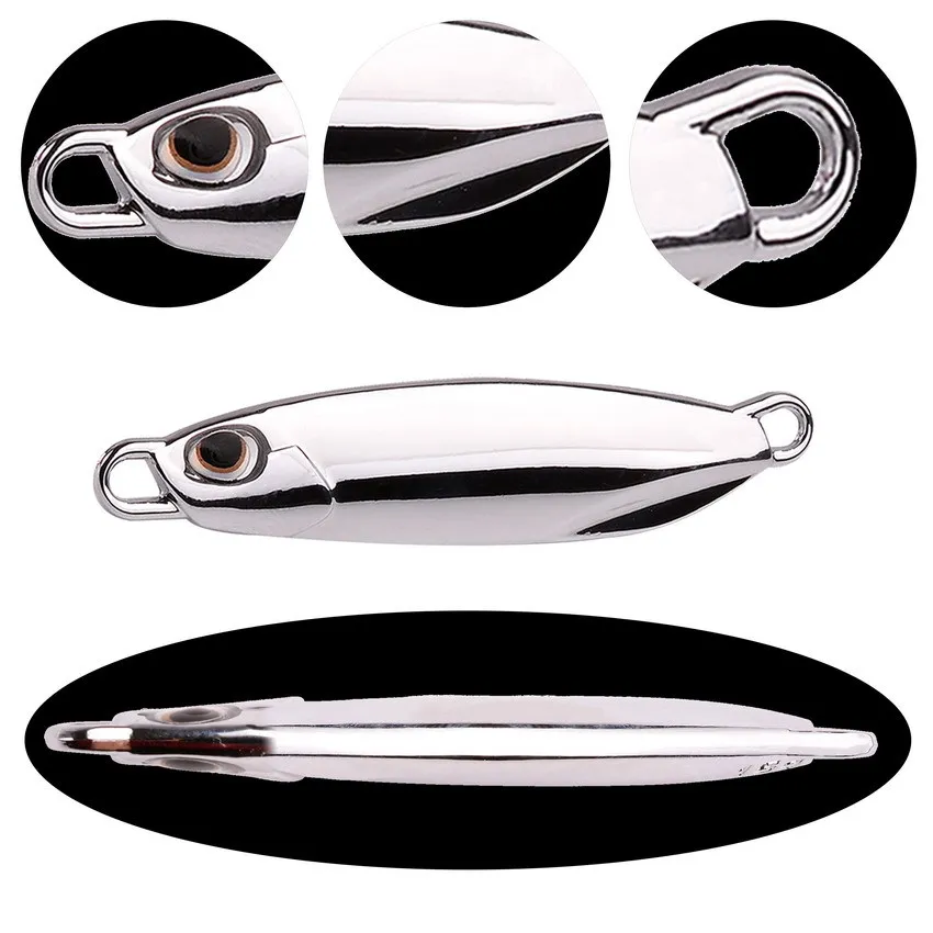 1pc 7g 10g 15g 20g 30g 40g Artificial Bait Spoon Metal Jigs Fishing Lures with Hooks Electroplated Fishing Lures Mackerel Bass view 2