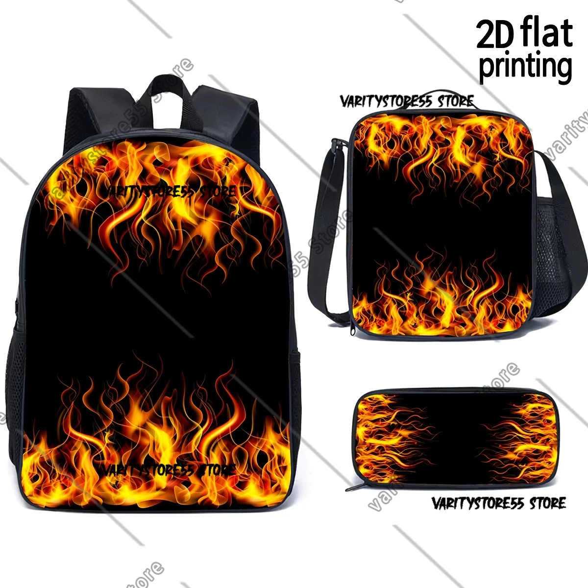 

Рюкзак Blazing Flame для школьников (мальчиков и девочек), сумка для ноутбука, наплечная сумка, 3 предмета: термосумка для обедов и пенал