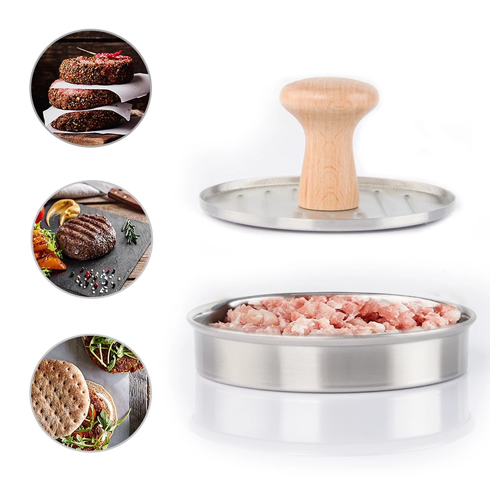 

Stainless Steel Burger Press Mold Large Sandwich Maker Meat Tool Kitchen Utensil Easy Clean Durable Gifts BBQ Picnic Party