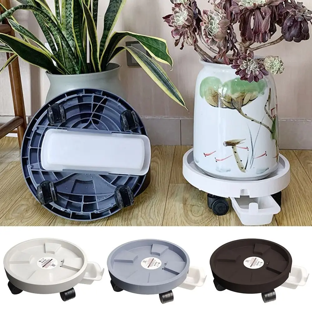 Home Plastic Water Receiving Chassis Mobile Universal Wheels Flower Planter Pot Tray Thick Breathable Base Garden Supplies