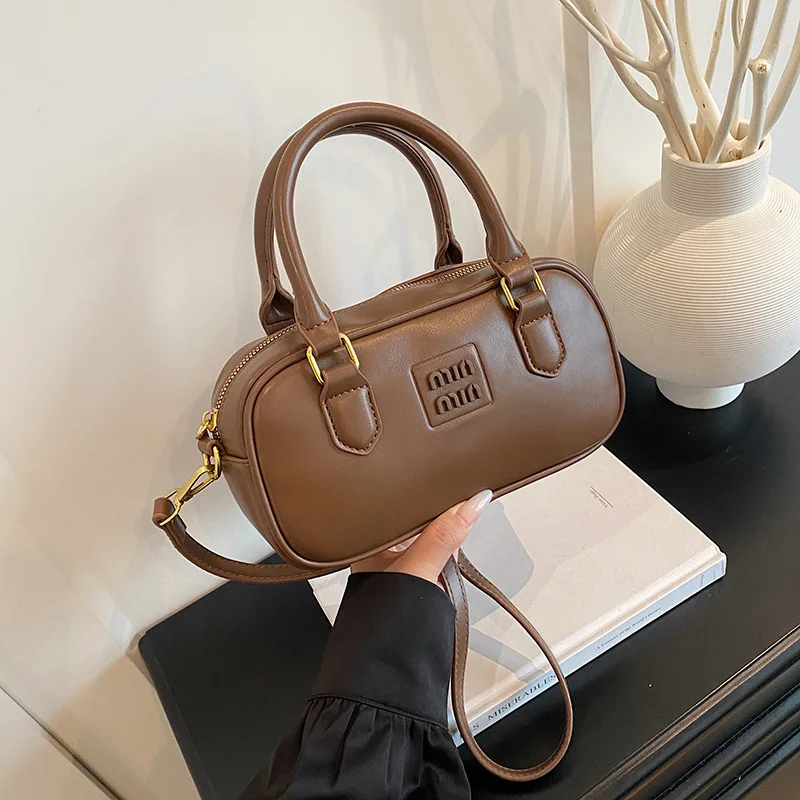 

Vintage Bowling Bag for Women - Unique Pillow Crossbody Purse, Retro Soft Puffy Shoulder Bag & Top-Handle Handbag