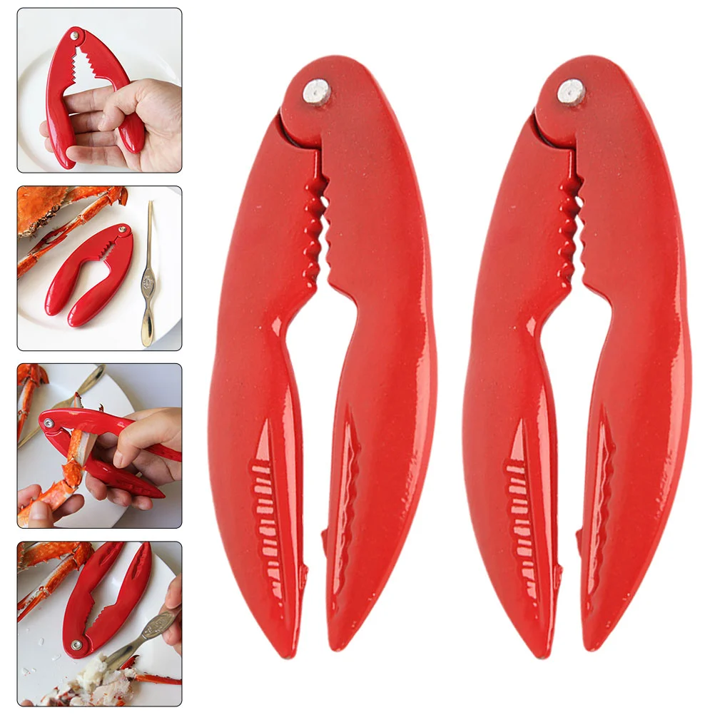 

2 Pcs Crab Leg Picks Clamp Lobster Clip Cracker Seafood Claws Peeling Tool Shellers Forks