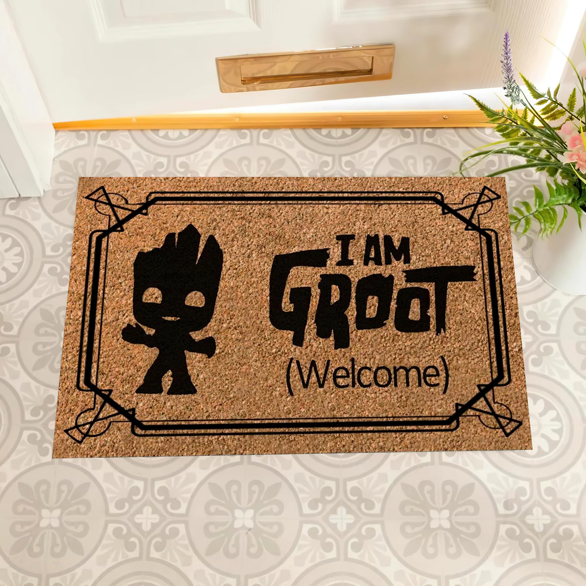 I Am Groot Welcome Doormat Non slip Rubber Backing Outdoor Entrance Floor Mat Decorative Rugs Welcome Mat Entryway