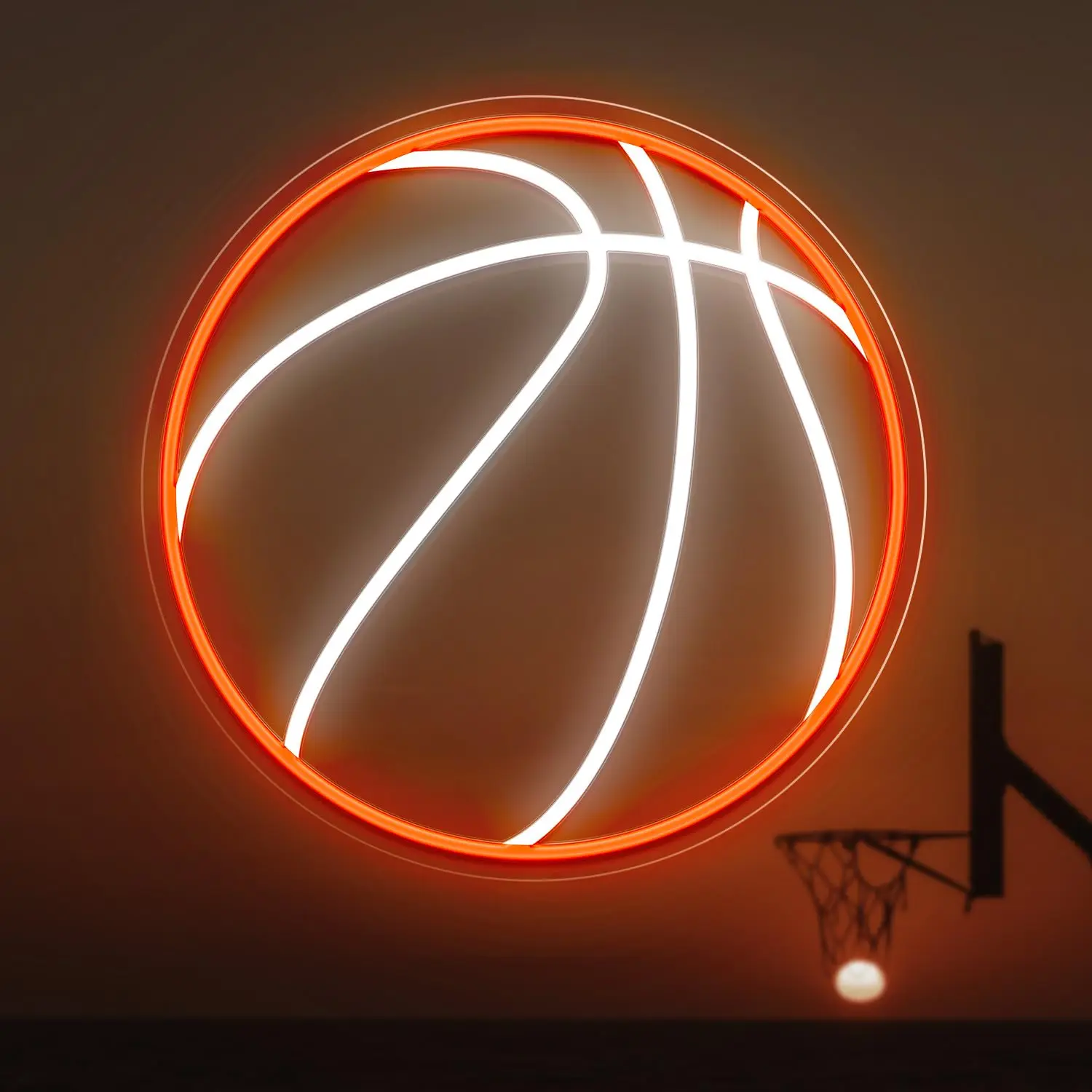 Basketball Neon Signl Led Neon Ligh for Wall Decor, Powered by USB Wall Decor Aesthetic, Sports for Room Bedroom Shop Decor