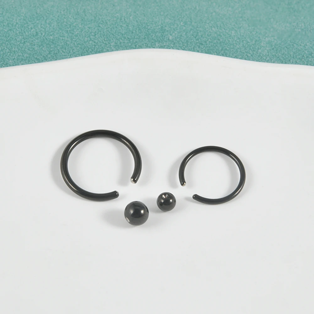 10PCS 316L Stainless Steel Captive Bead Ring Nose Septum Lip Hoop Rings Helix Daith Tragus CBR Earring Basic Piercing Jewelry