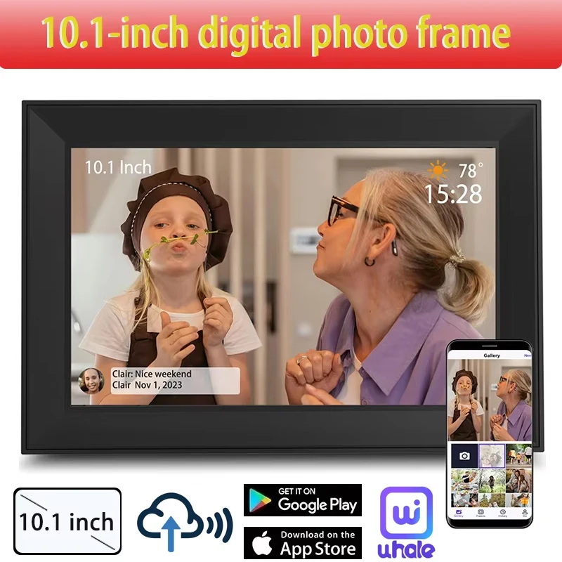 

Digital Picture Frame Farmeo 10.1Inch 16GB Smart WiFi Digital Photo Frame with 1280x800 IPS HD Touch Screen For Family Xmas Gift
