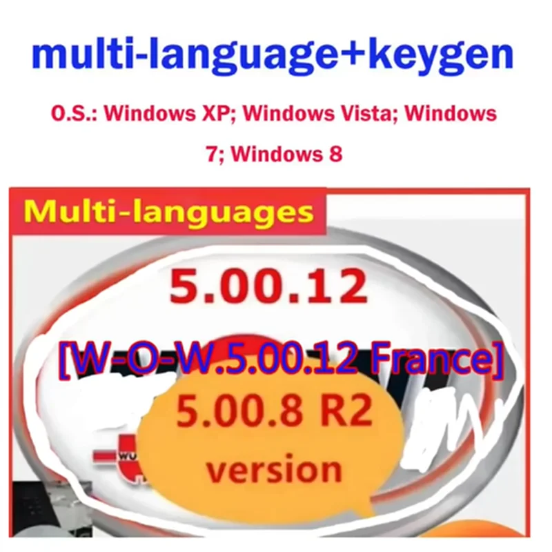 WOW V5.00.12 WOW 5.00.8 R2 diagnostics Software with Kengen For Tcs Multi-diagnostic Car Software Repair Data