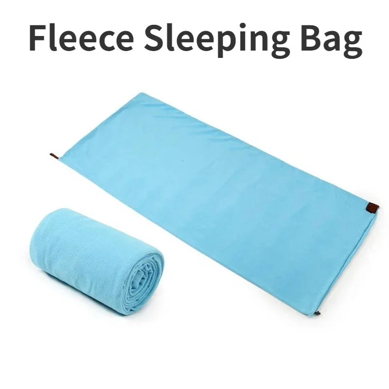 Portable Ultra-light Polar Fleece Sleeping Bag Outdoor Camping Tent Bed Travel Warm Sleeping Bag Liner Camping Sport Accessories