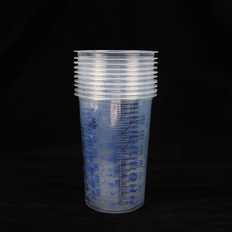 10PCS Disposable 1000ml Clear Graduated Plastic Measuring Cups Paint Mixing DIY Jewelry Craft Making Accessories