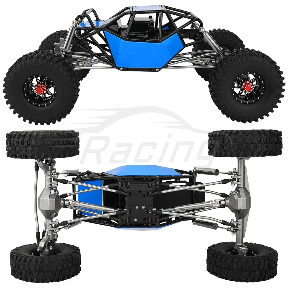 Metal Simulação Escalada Crawler Frame, SCX10 II Portal Eixos Upgrade, Carro Kit de Reajuste Peças com Gaiola Plástica, DIY, 1:10 RC