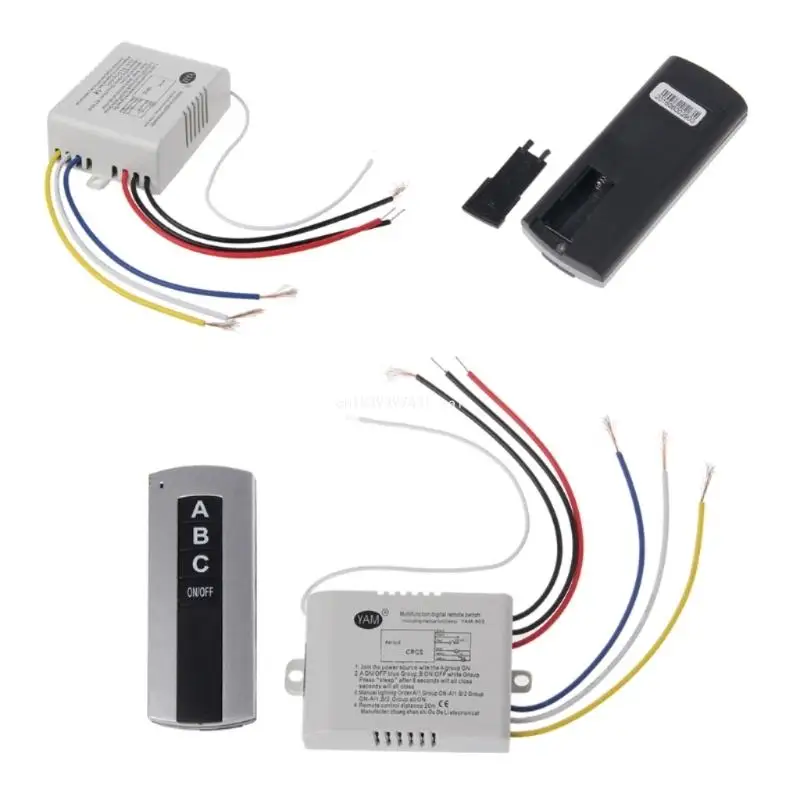 

3 Channel ON/OFF Wireless Light and Receiver Remote Control for Smart Light Receiver Transmitter Durable