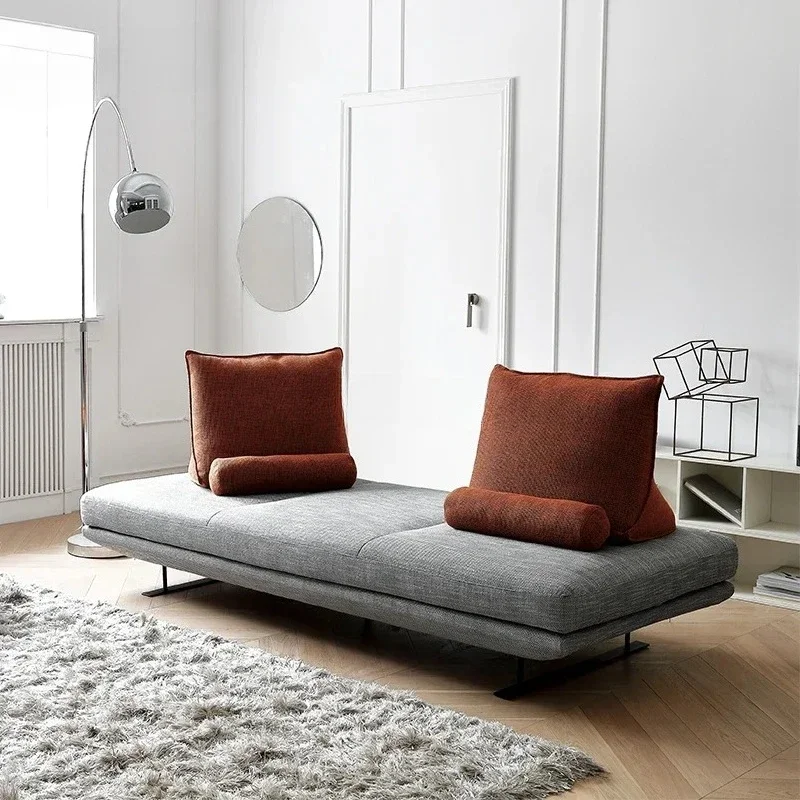 Small apartment concubine without armrests and backrest two-way fabric sofa