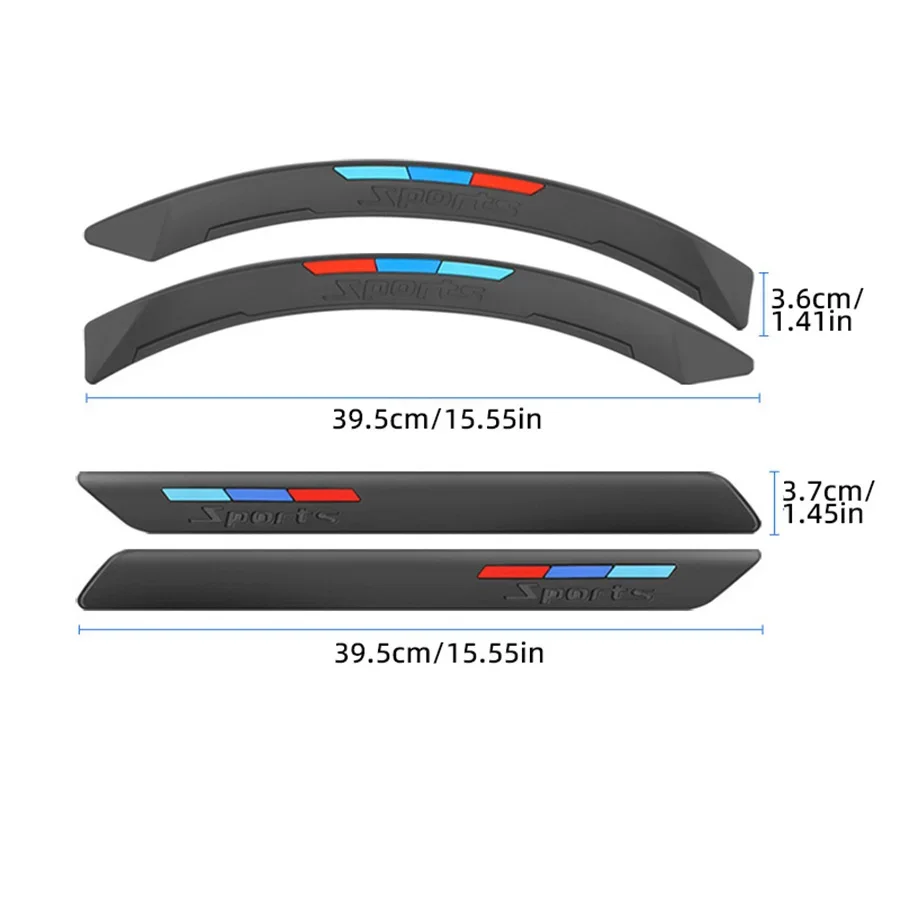 2/4/8PCS Car Door Anti-Collision Strip Front and Rear Bumpers Scratch Resistant Stickers Wheel Arches Anti-Collision Device Uni