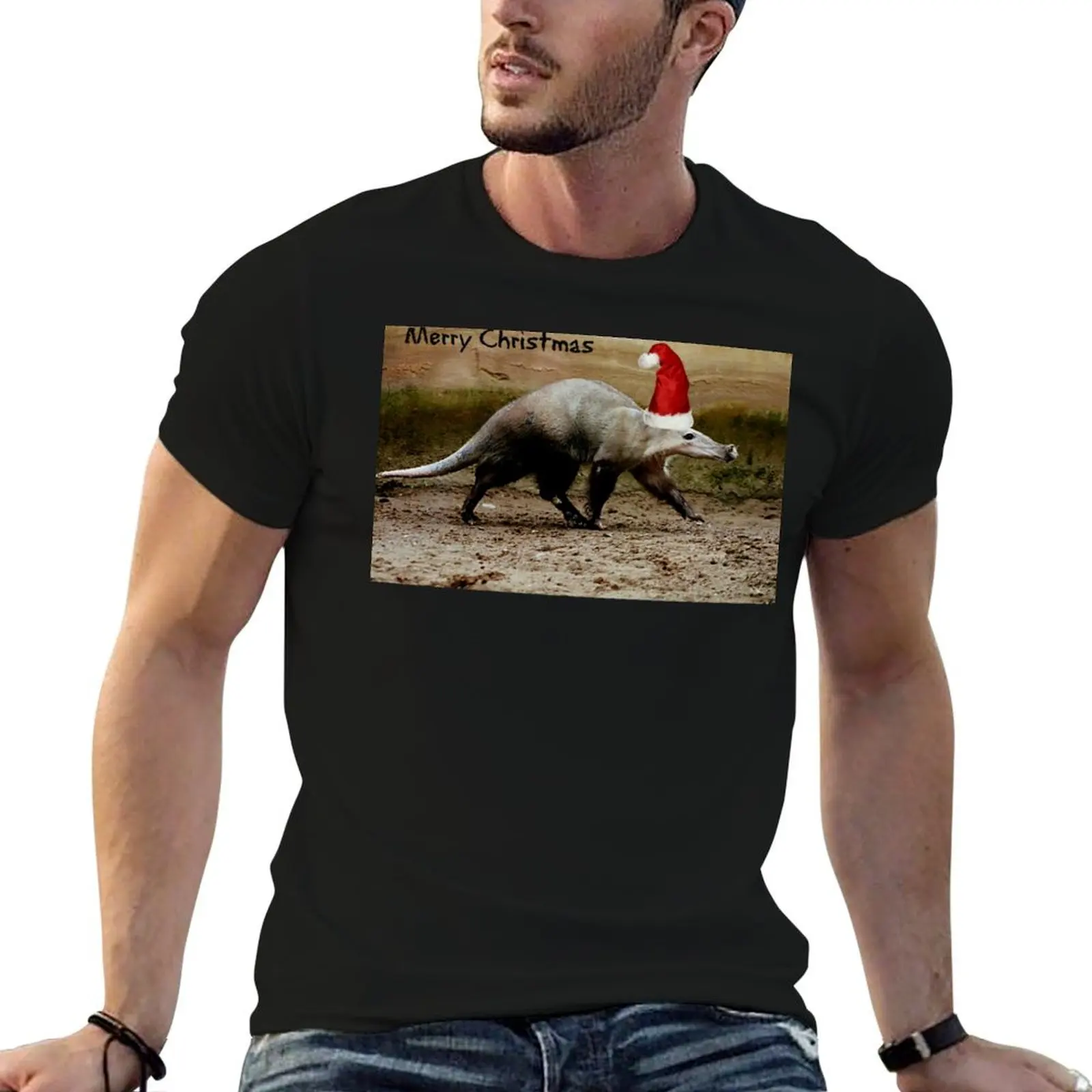 

A Merry Christmas Aardvark T-Shirt t shirt for man 100 percent cotton anime t shirts oversize T-Shirt