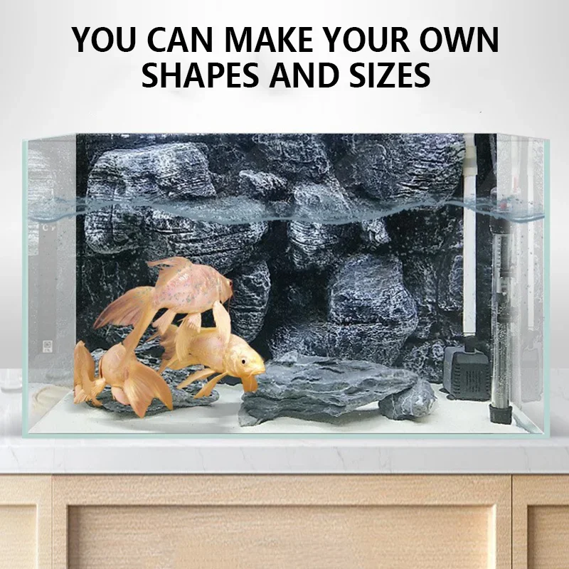 

Fish Tank Landscaping Decor Aquarium Decoration 3D Stereo Background Plate Aquariums Background Board Imitation Rock Grain Board