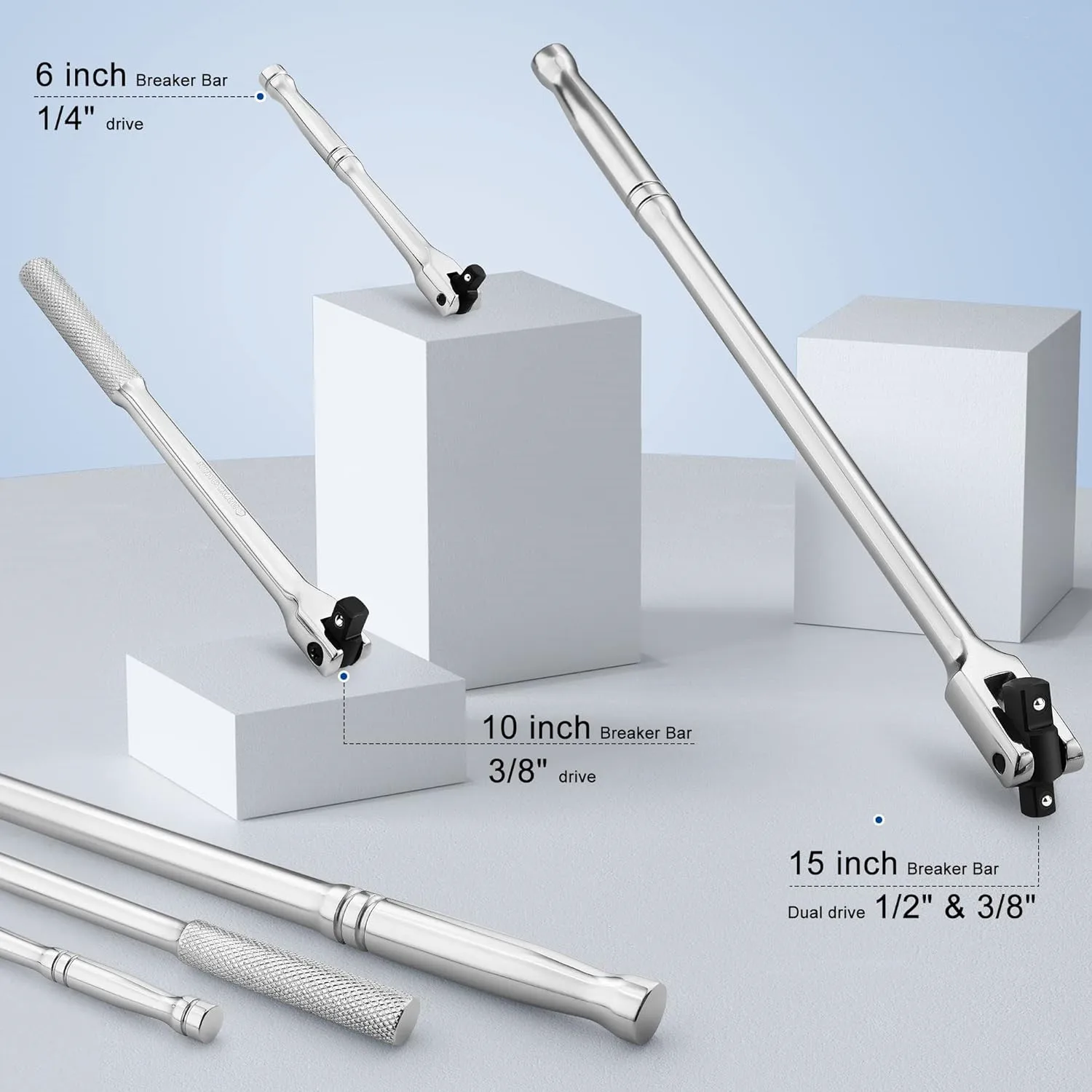 Breaker Bar Socket Extension Bar Set,Included 1/4