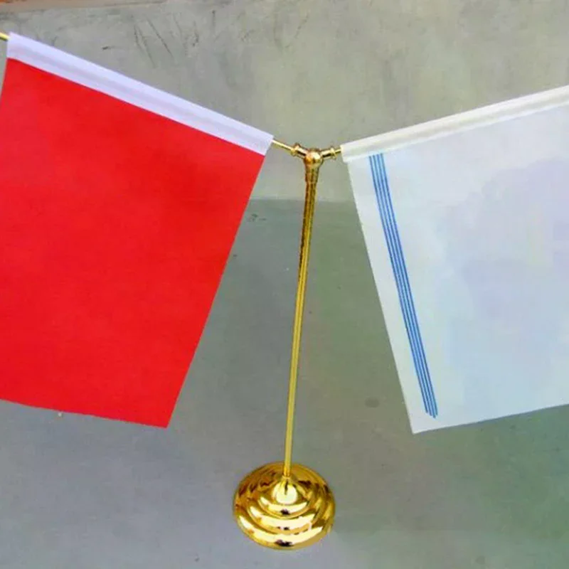 10pcs Decoration Gold Plated Plastic Base Round Square Flagpole Base Table Flag Holders Mini Flag Bases