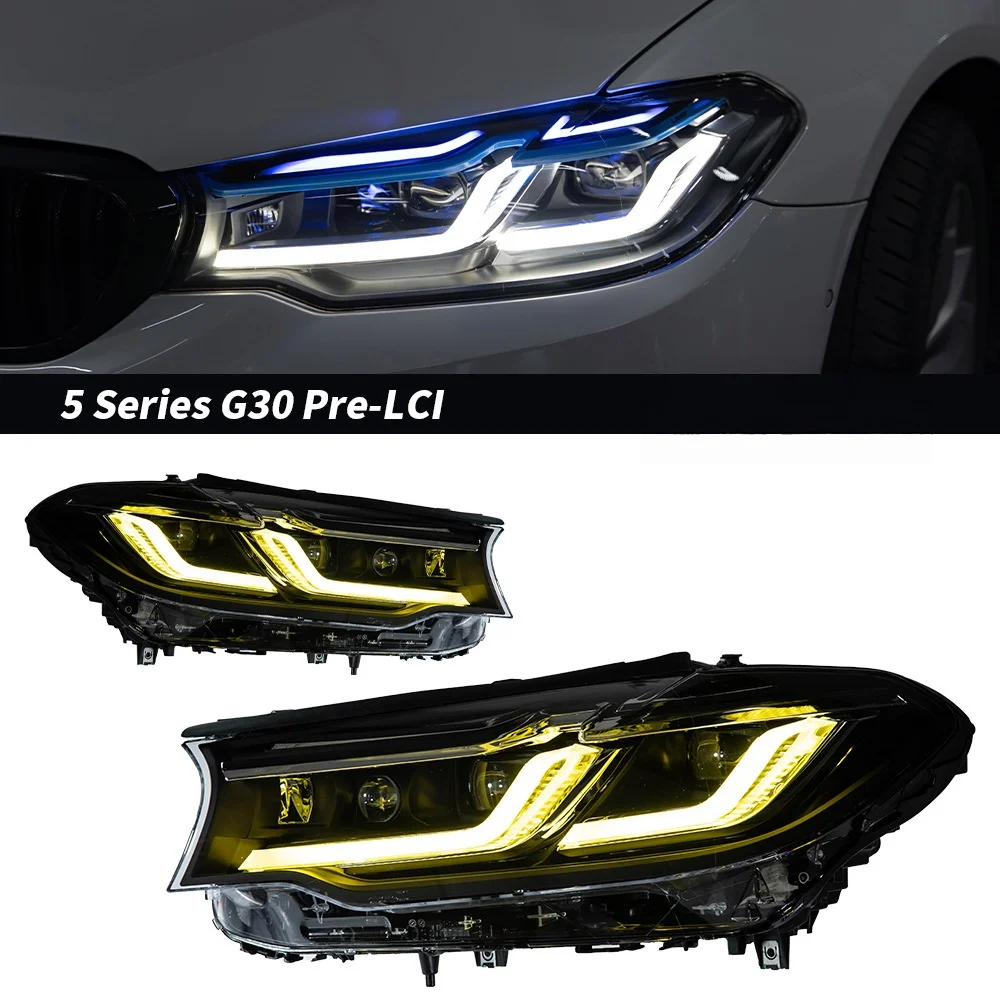 Auto Lighting Systems for  Series G30 Pre-LCI 2018-2020 Plug and Play Upgrade Adaptive Dual-color Car LED Headlights