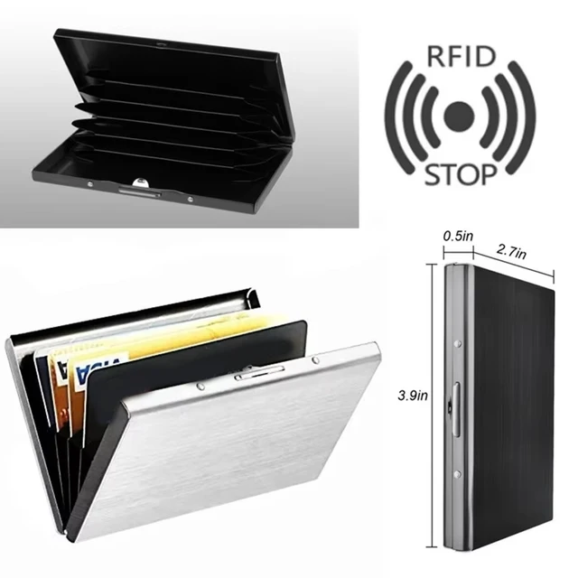Etui na karty kredytowe Rfid Męski minimalistyczny portfel Aluminiowe etui na karty bankowe z klipsem na pieniądze Projektant Porte Carte