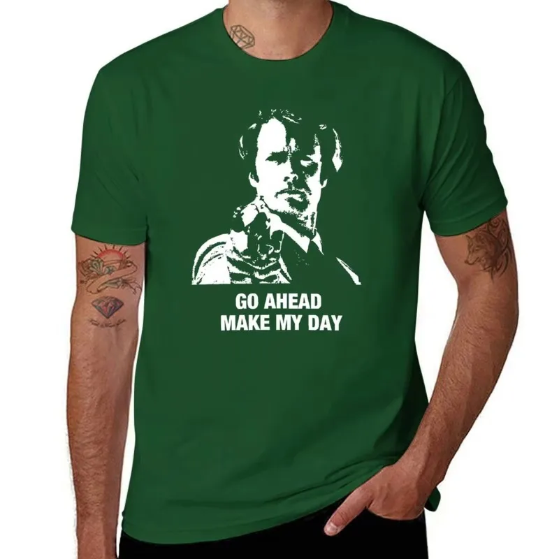 Go Ahead Make My Day Dirty Harry Clint Eastwood fan gift Black t shirt for dad T-Shirt tops funnys tees oversized t shirt men