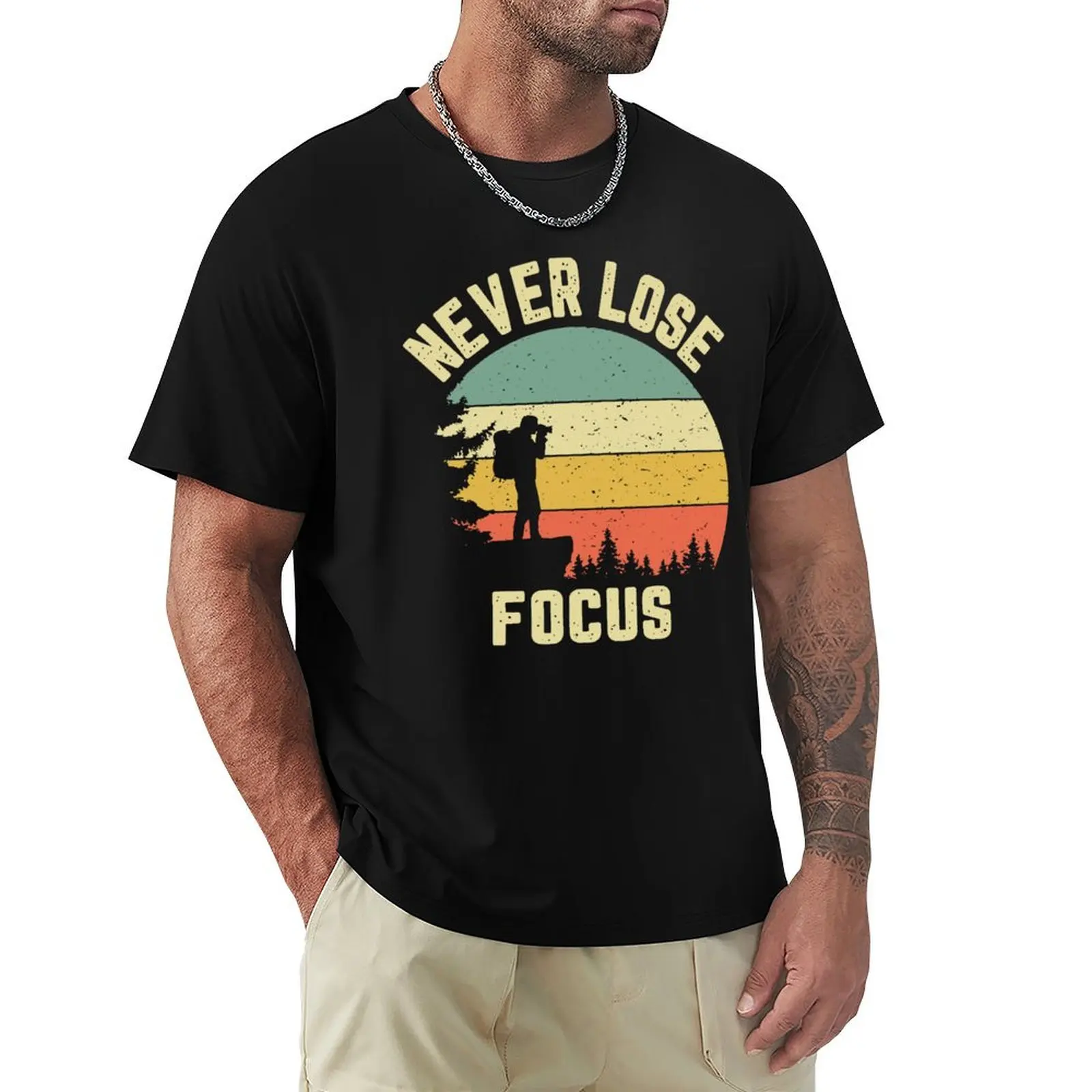 Camera Never Lose Focus Photography T-Shirt Industrial Work Tee Shirt