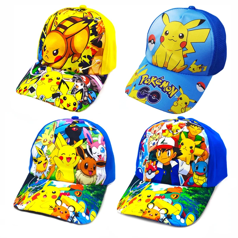 Gorra de béisbol de dibujos animados de Pokemon, sombrero de Pikachu ajustable, Cosplay de Pokemon, Hip Hop, figuras de Anime para niños y niñas, juguetes, regalos para niños
