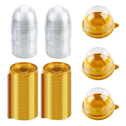 50PCS Clear Plastic Mini Cupcake Box Round Cupcake Mooncake Dessert Container Box Cookies Muffins Dome Box
