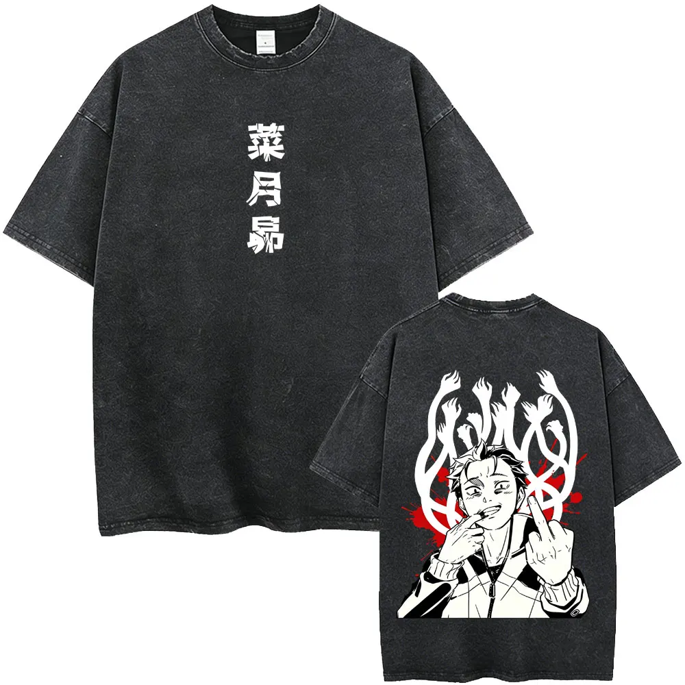 Washed Vintage Anime Re ZERO Starting Life in Another World T Shirt Natsuki Subaru Print T-shirt Men Women Manga Casual T-shirts
